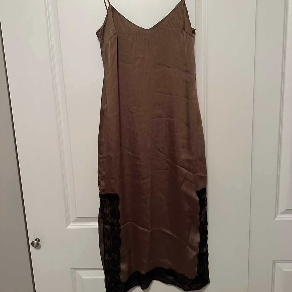 Zara olive and lace dress